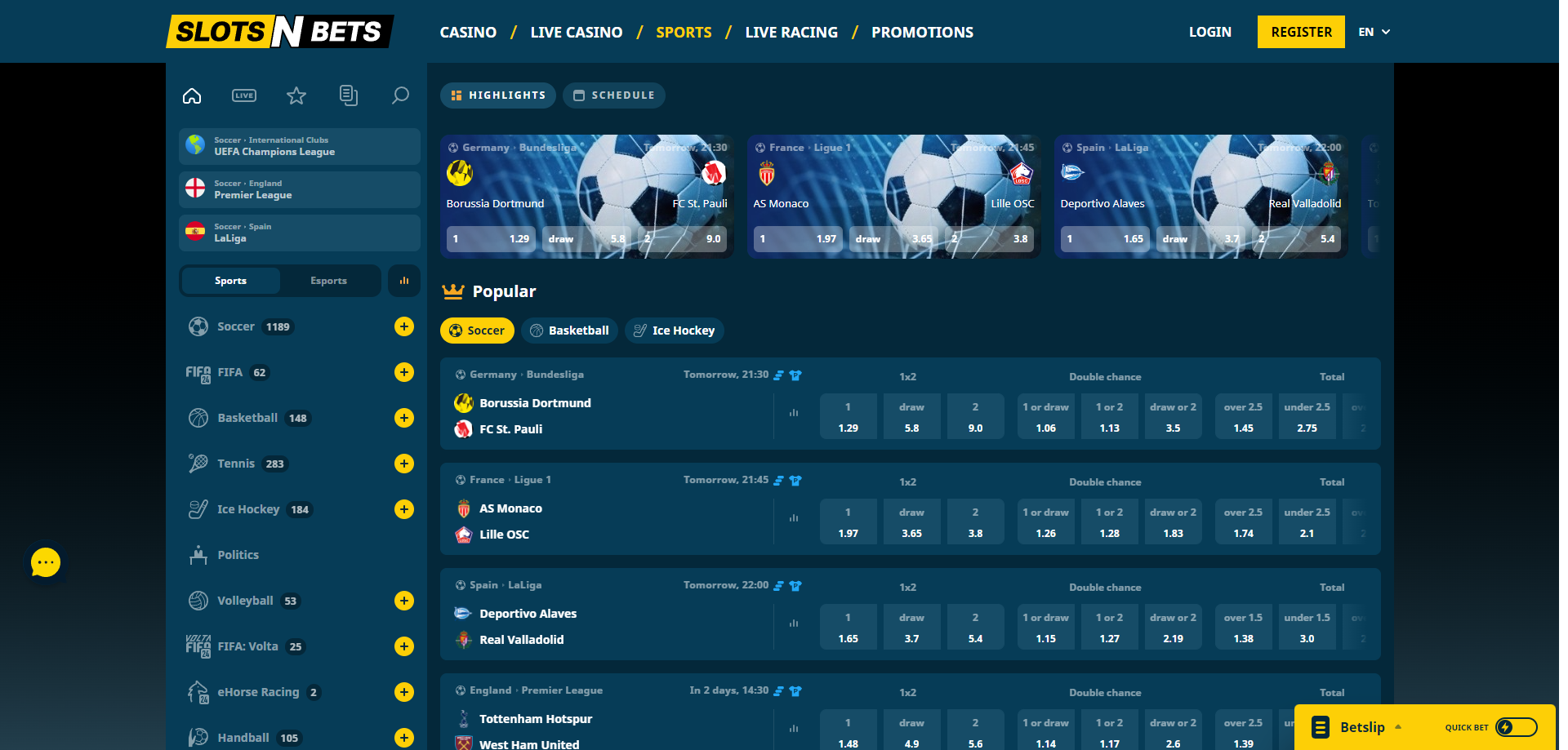 Sports Betting at SlotsNBets Casino